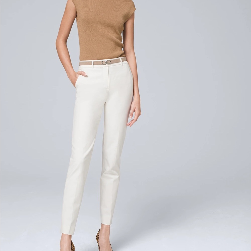 WHBM Pristine white ankle pants NWT